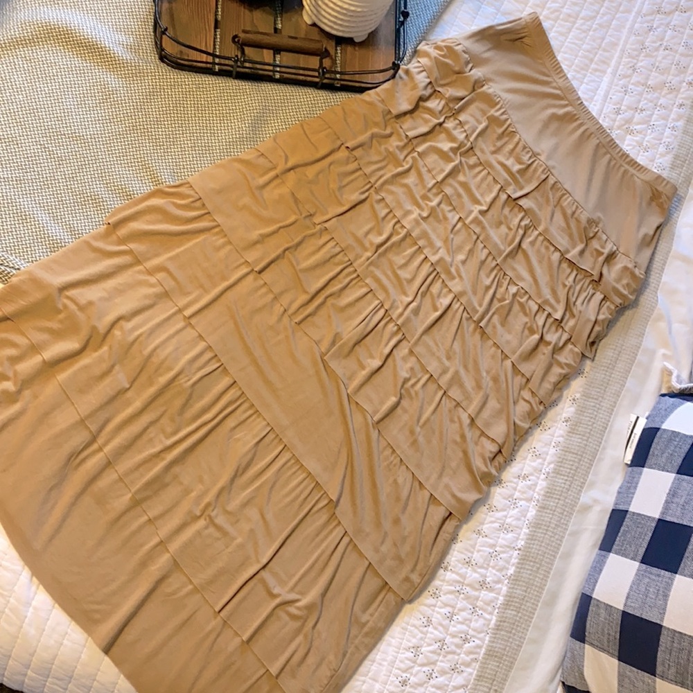 Tan cotton Nuggles ruffle skirt